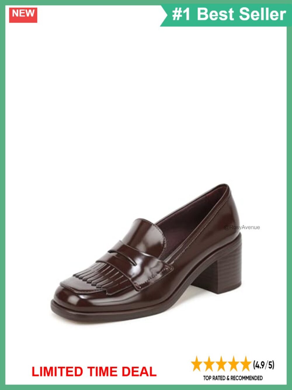 Franco Sarto Elian Block Heel Loafer Square Toe Slip-On Casual Work Shoe - Picture 1 of 6